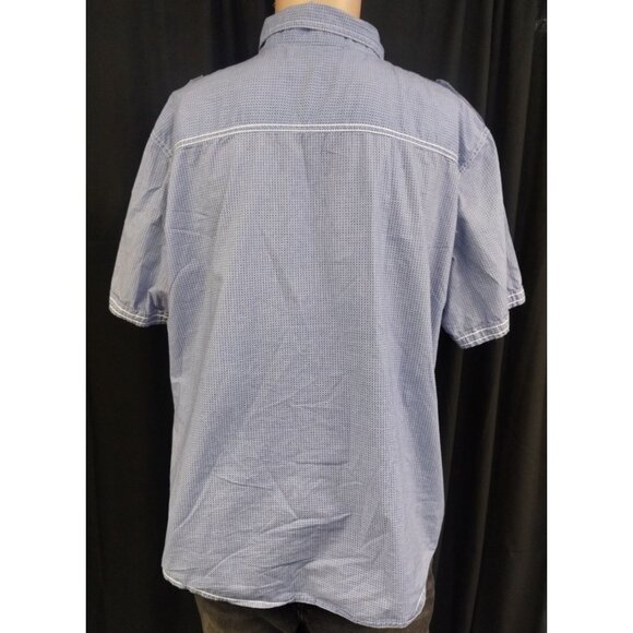 Projek Men's Blue Short Sleeve Button Up Shirt Size XL SKU 2265 - Picture 2 of 8